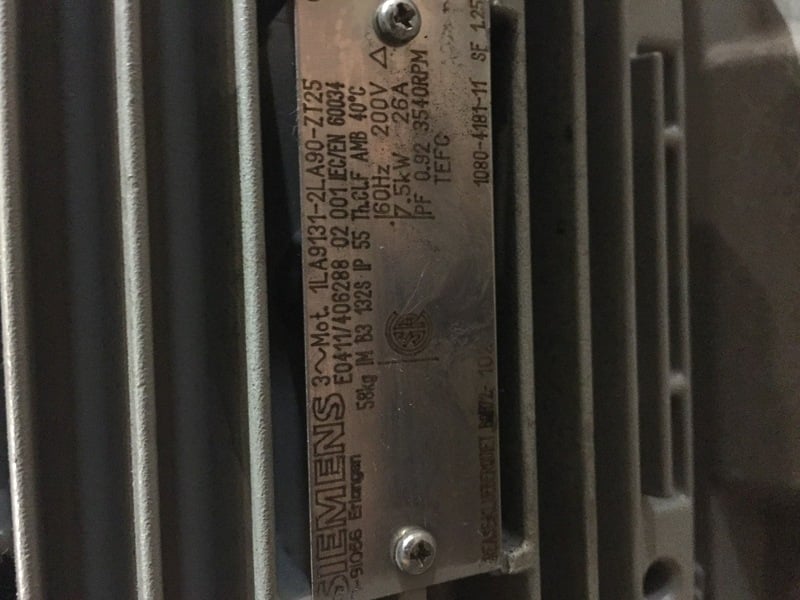 10 HP 2540 RPM Siemens, Frame 1P55, TEFC, 26 amp, 200 Volts - Image 2