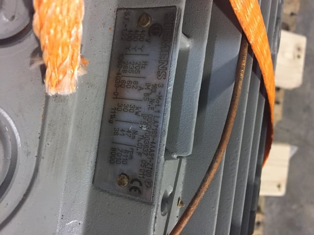 40 HP 6110 RPM Siemens, Frame 160L, TEFC, 62 amp, 400 Volts - Image 2