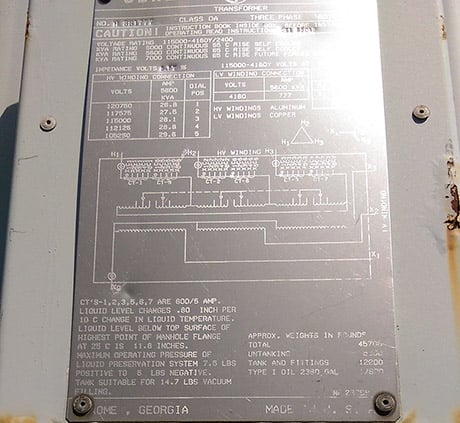 5000/5600/7000 kVA, 115000 Delta Primary, 4160/2400 WYE Secondary, General Electric Substation - Image 4