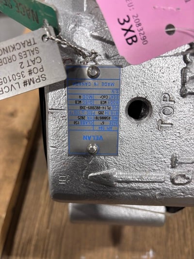 6" Velan #PL14-802889-3XB, dual plate check valve, 150# class, solid lug flanged, WCB body, API 594, 285 psi - Image 2