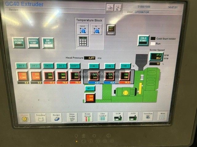 2.6" Davis Standard #GC-65/GC-40, Pipe & Profile Co-Extrusion Line, single screw, CDS puller, 16' calibration - Image 5