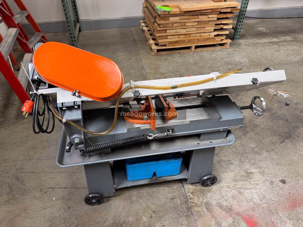 7" x 12" Wilton #3410, Horizontal/Vertical Band Saw, coolant system w/pump, swivel vise, wheeled base - Image 3