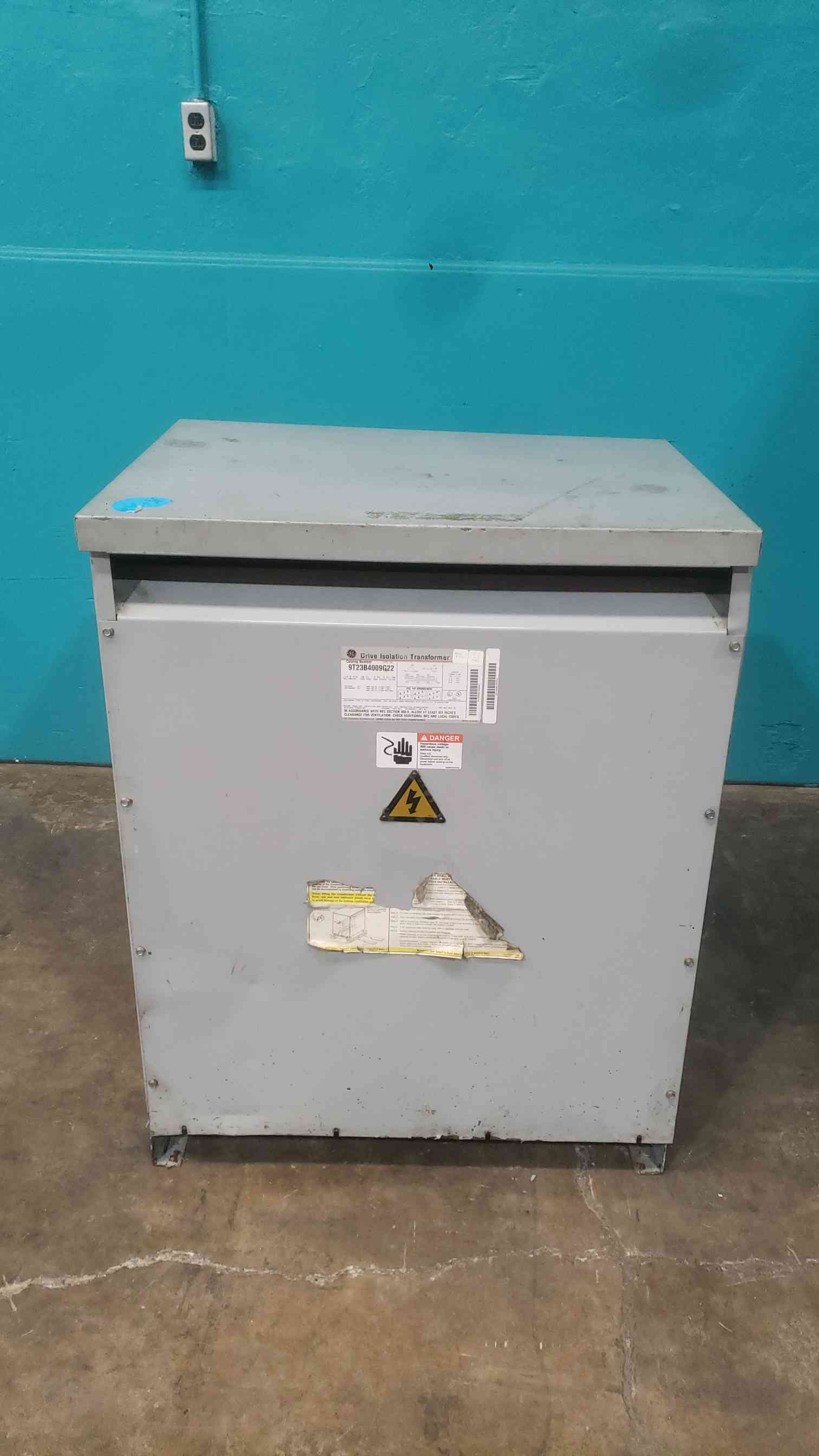 118 KVA 460 Primary, 460/266 Secondary General Electric #9T23B4009G22, Drive Isolation Transformer, Dry Type - Image 1