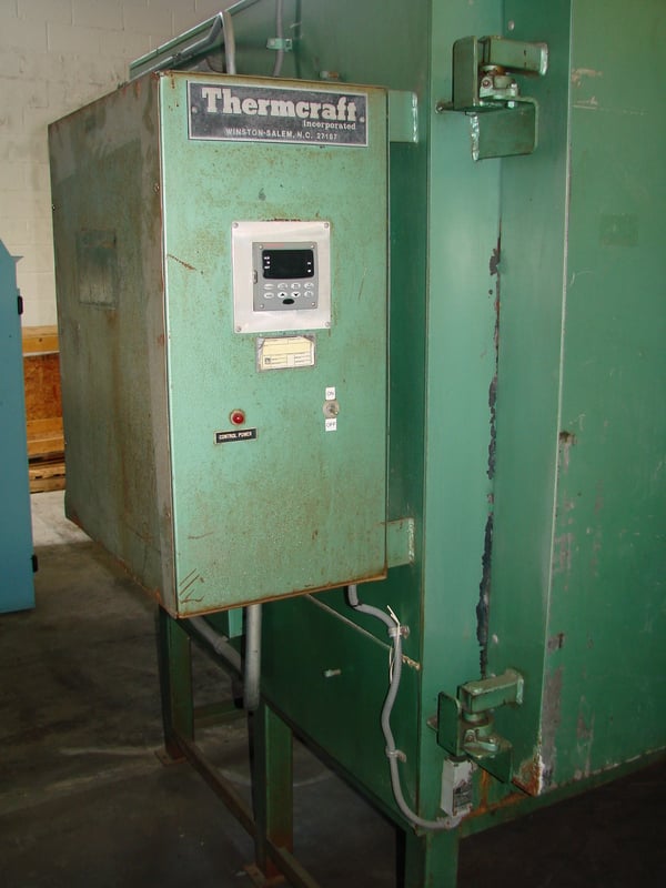 36" width x 44" H x 36" L Thermcraft, fiber lined, 1000°F, draw batch, recirculating - Image 3