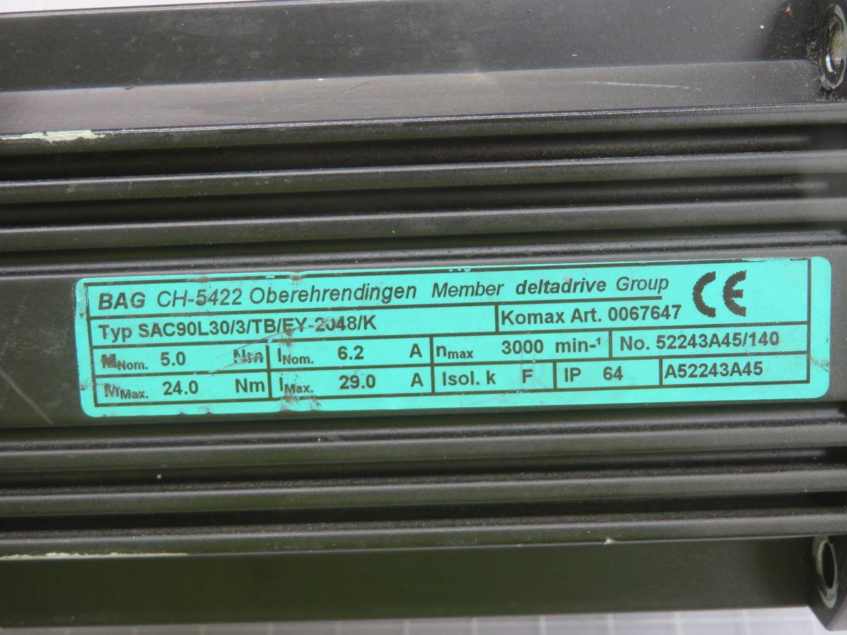 GMB #SAC90L30/3/TB/EY-204, Servo Motor, 5 Nm, IP64 - Image 4