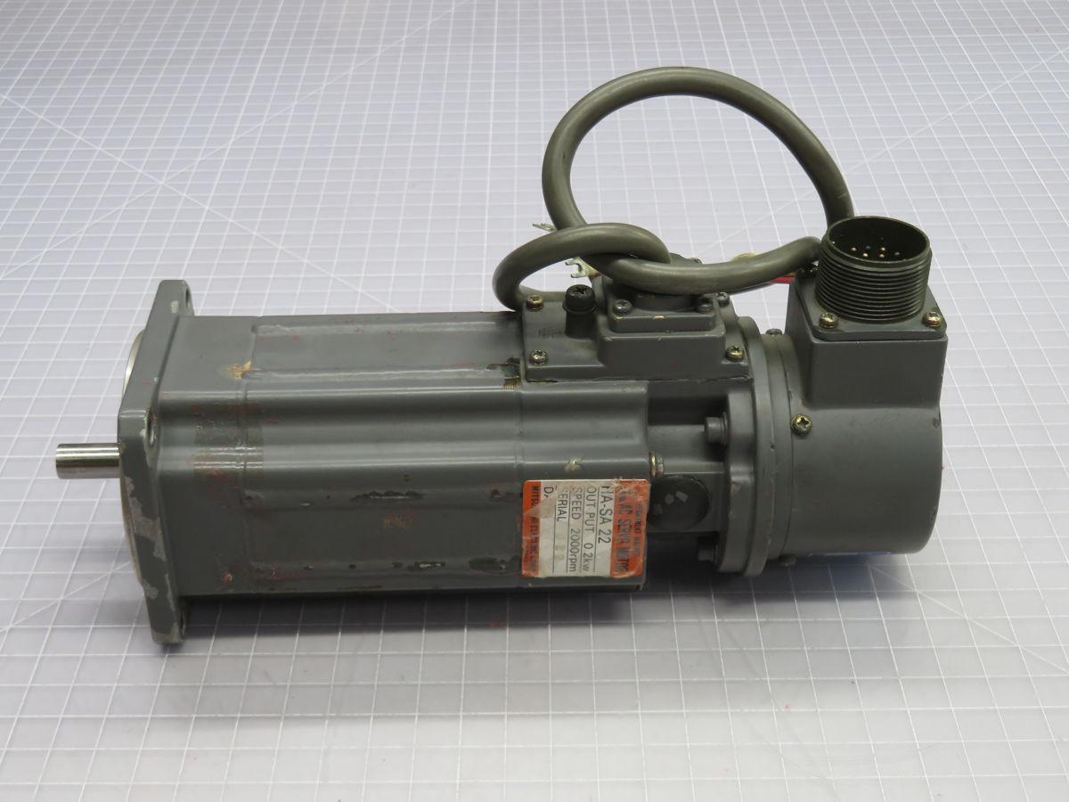 0.2 kW Mitsubishi #HA-SA22, AC Servo Motor, 2000 RPM - Image 3