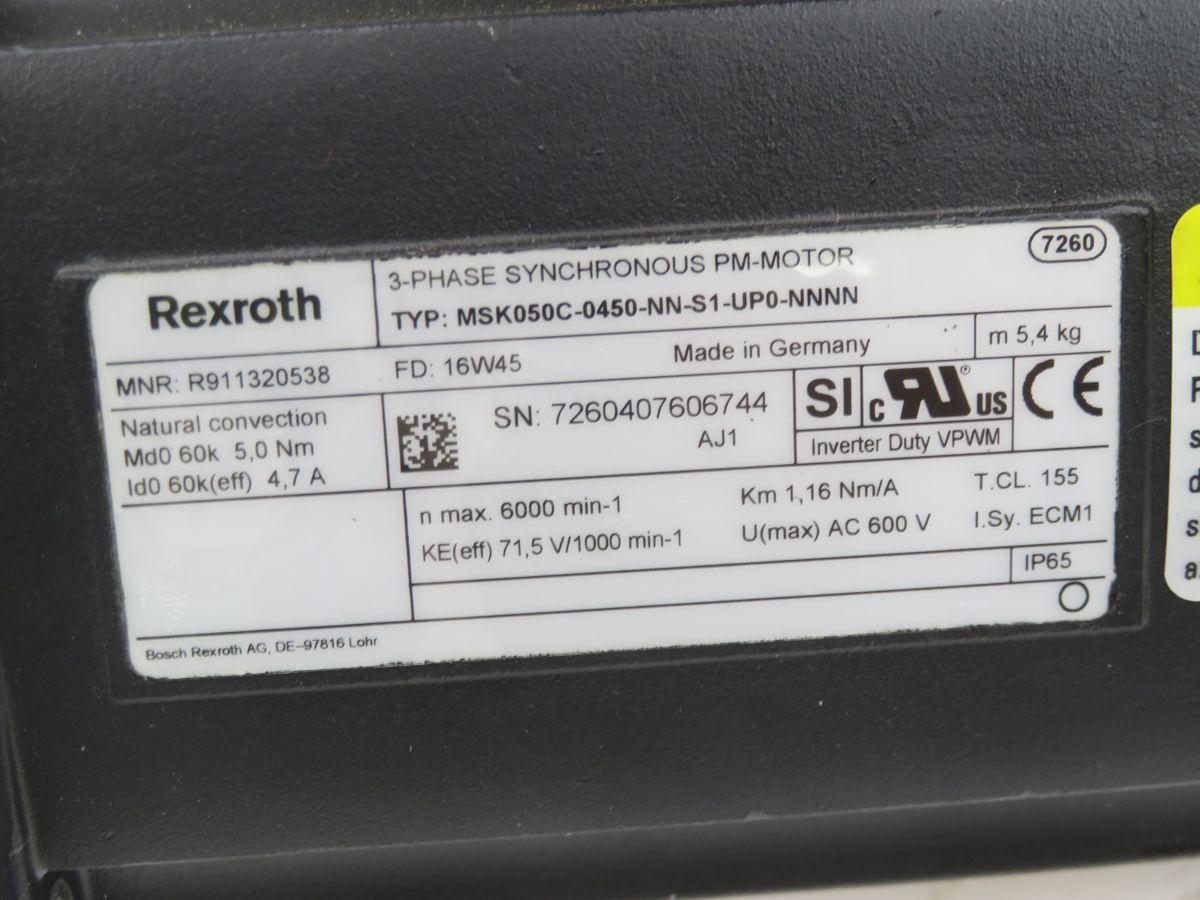 Rexroth #R911320538, Servo Motor, 5.0 Nm, 600 Volts - Image 4