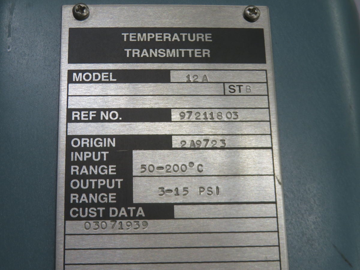 Foxboro #12A, Temperature Transmitter, 50-200C Input Range, 3-15PSI Pneumatic Output, 0.5% Span Accuracy - Image 4