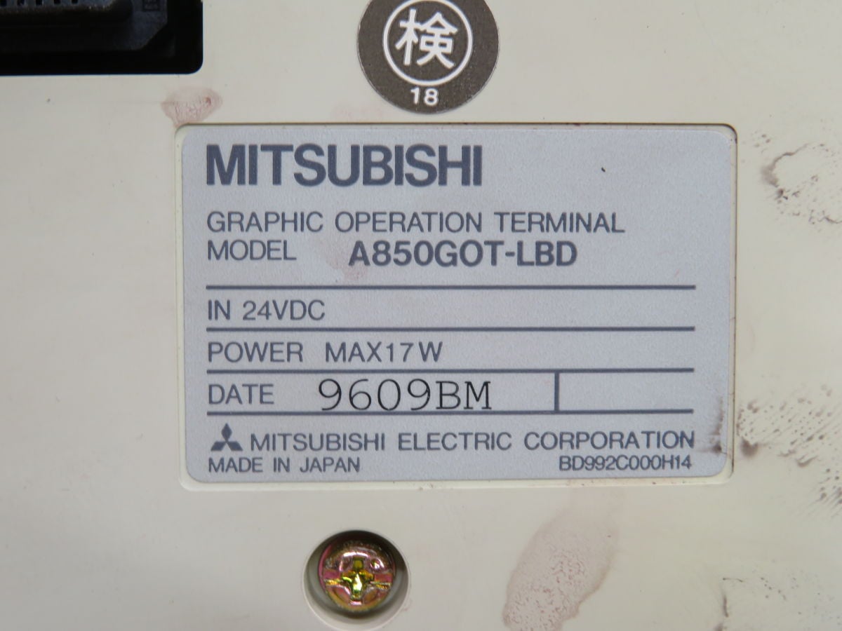 Mitsubishi #A850GOT-LBD, Operator Terminal LCD Display - Image 4