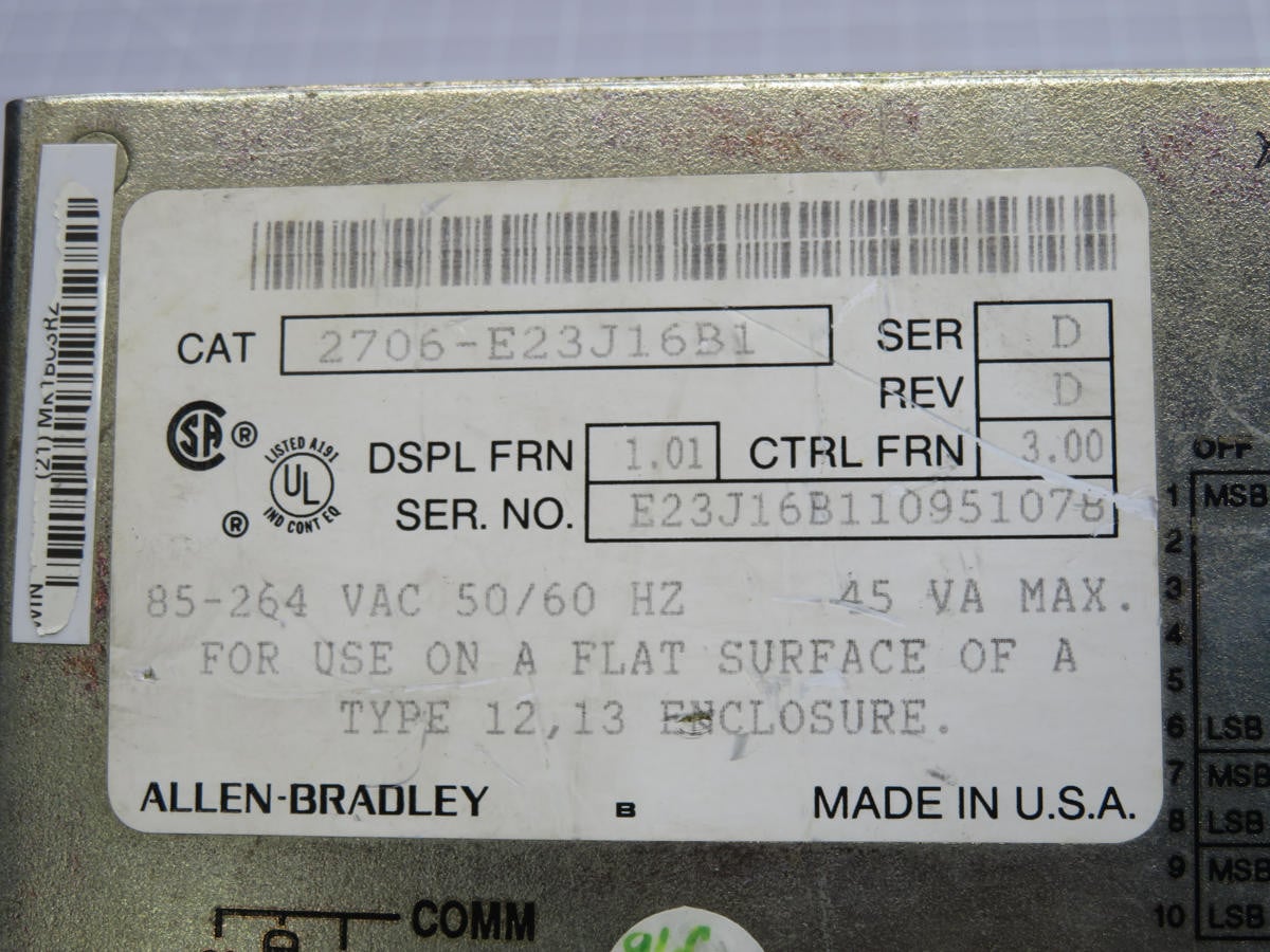 Allen-Bradley #2706-E23J16B1, Operator Interface - Image 4