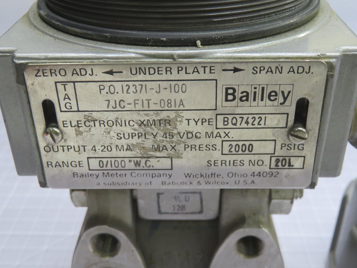 Bailey #BQ74221, Pressure Transmitter - Image 3