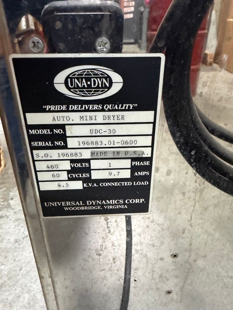 Una-Dyn #UDC-30, Material Dryer - Image 4