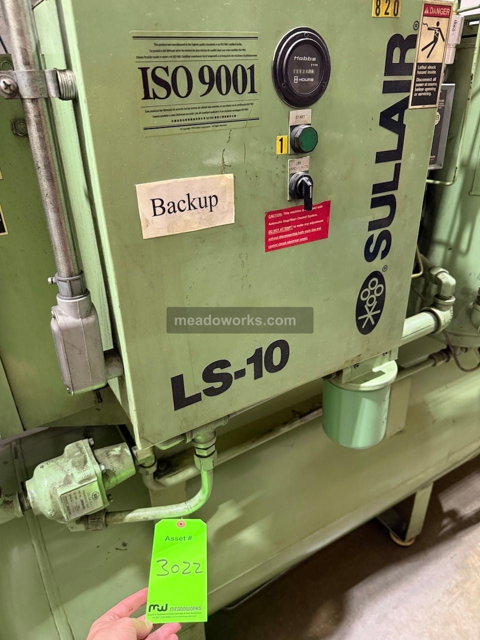Sullair #LS-10, Rotary Screw Air Compressor, tank mounted, 10 HP - Image 2