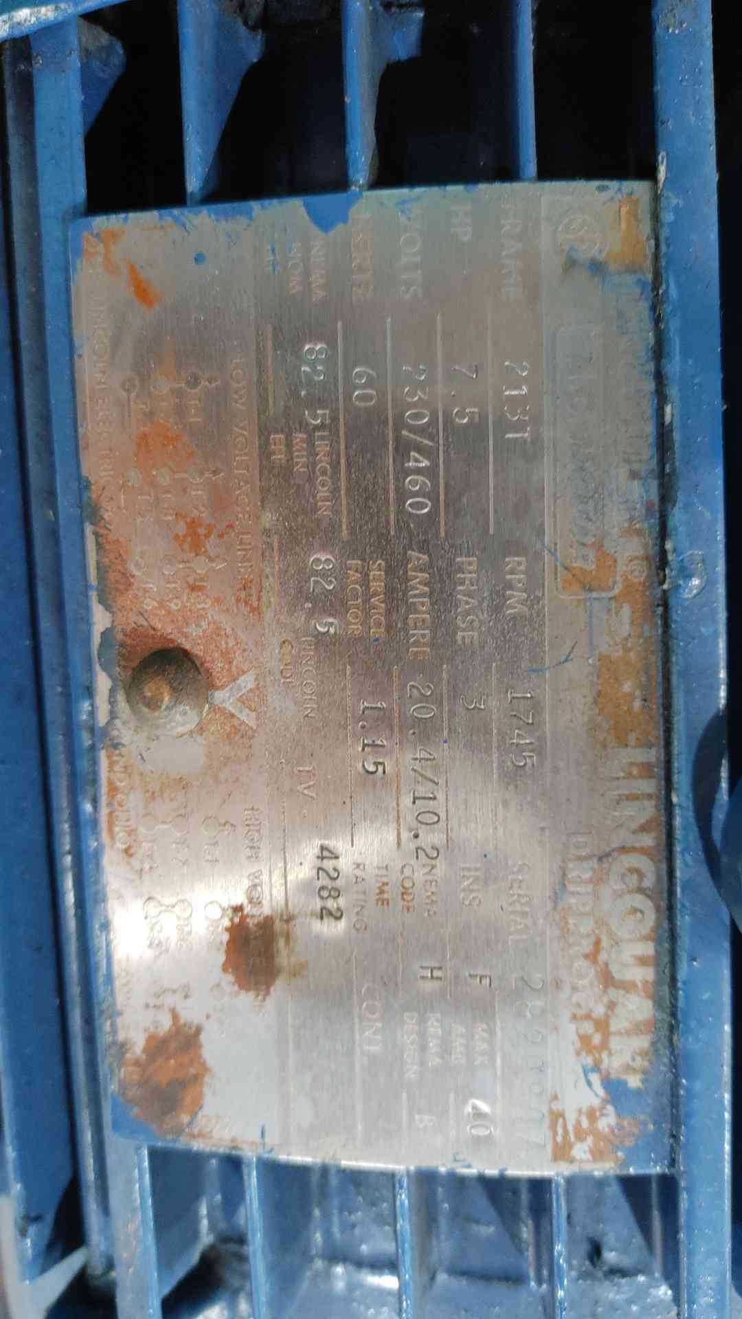 Weinman L Series, split case pump, Lincoln 7.5 HP motor, 230/460 Volts, 3 phase, dual gauges (6 available) - Image 3