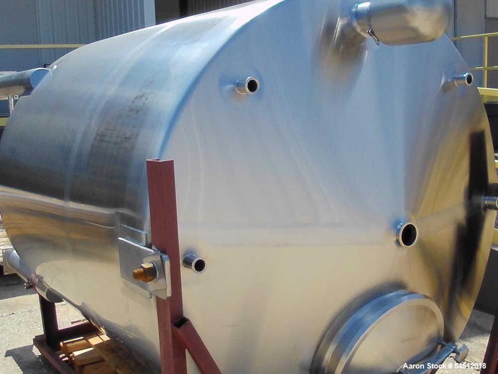 1,000 gallon BCast #BC-SSST1000, Vertical Tank, 316L Stainless Steel, 65" diameter x 108" OAH, cone bottom - Image 2