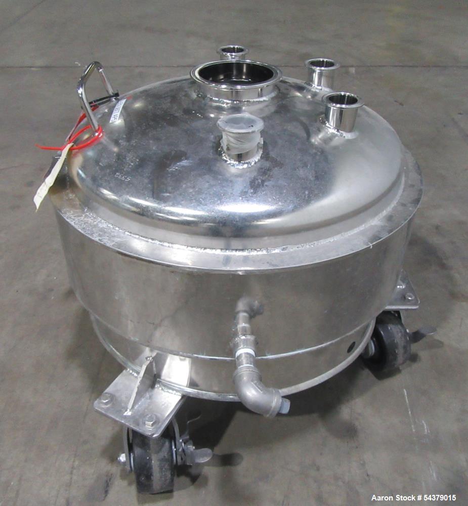 8.7 gallon Alloy Products, Portable Jacketed Tank, 316L Stainless Steel, 17" diameter x 6" straight side, 125 - Image 2