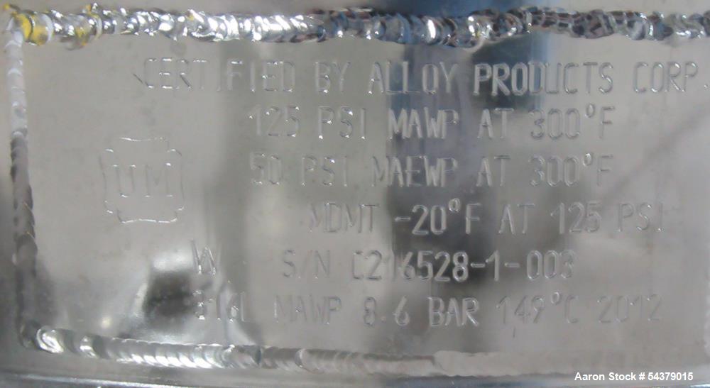 8.7 gallon Alloy Products, Portable Jacketed Tank, 316L Stainless Steel, 17" diameter x 6" straight side, 125 - Image 6