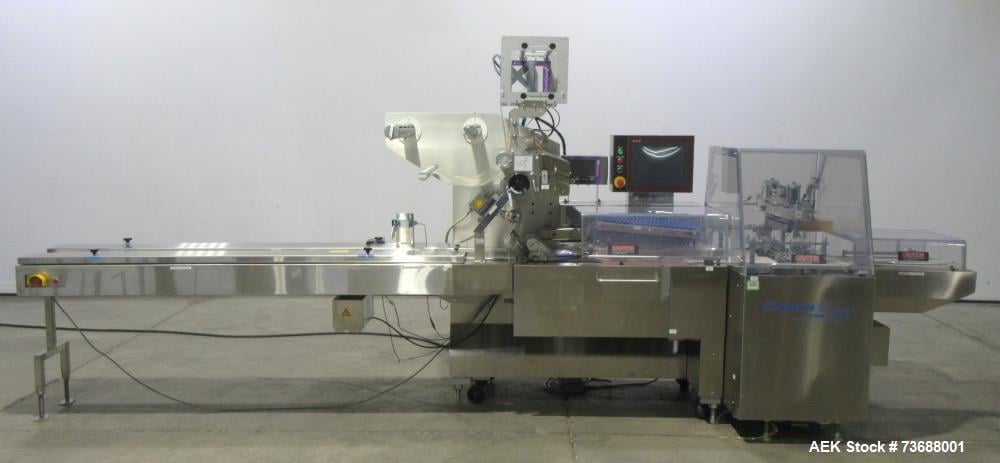 Fuji #FW-3410/Ba7, Horizontal Box Motion Flow Wrapper, 10-150 PPM, 25" film width, Yaskawa servo, Markem - Image 1