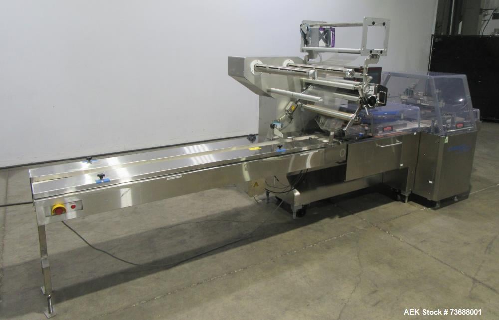 Fuji #FW-3410/Ba7, Horizontal Box Motion Flow Wrapper, 10-150 PPM, 25" film width, Yaskawa servo, Markem - Image 3