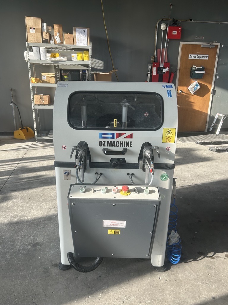 Oz Machine #APEX-I-A, hydraulic aluminum corner crimper, w/ POLAR V automatic end milling machine, PLC - Image 1
