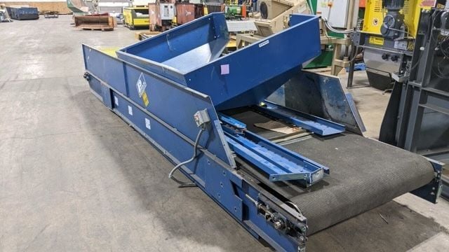 48" wide x 18' long, Prodeva rubber belt conveyor, slider bed, 2 HP, 460 V. - Image 1
