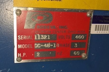48" wide x 18' long, Prodeva rubber belt conveyor, slider bed, 2 HP, 460 V. - Image 4