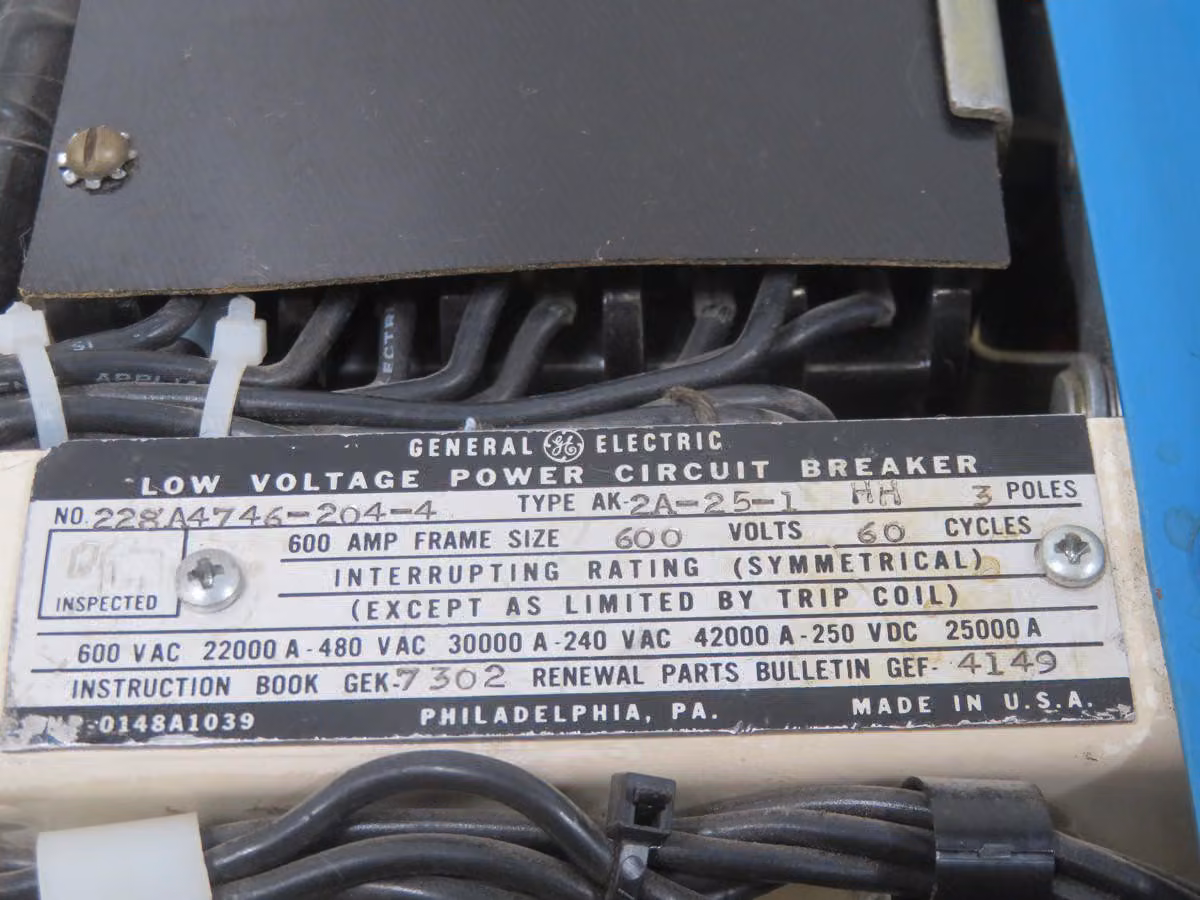 600 Amps, GE #AK-2A-25-1, Air Circuit Breaker - Image 6