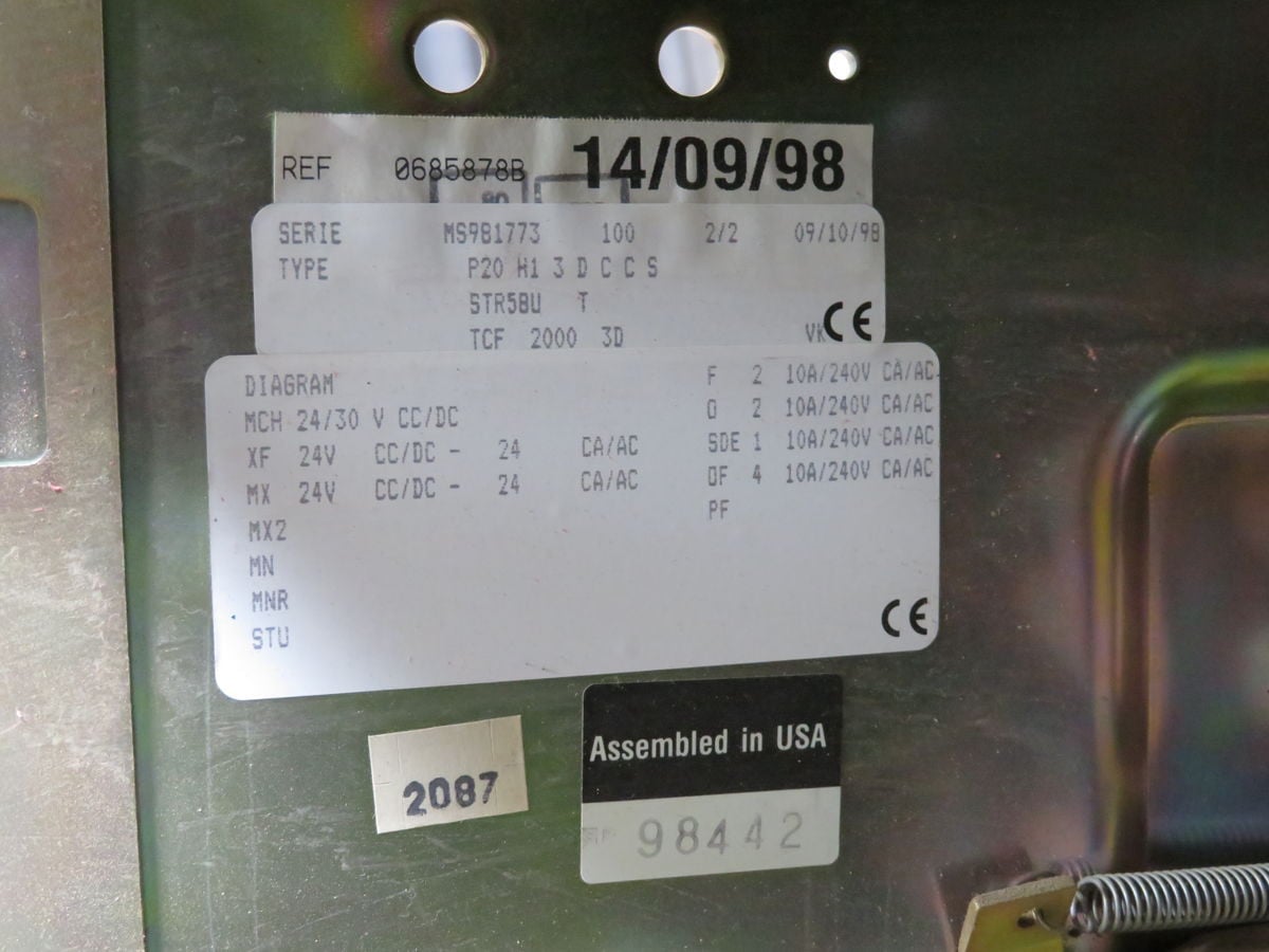 2000 Amps, Merlin Gerin #MP20, Circuit Breakers, 2000A Current, 690V AC Op V, 65KA Icu, 3/4 Pole - Image 6