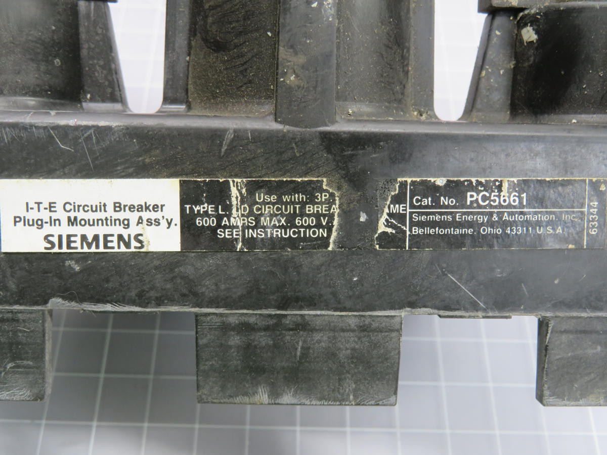 600 Amp, Siemens #PC5661, I-T-E Circuit Breaker - Image 3