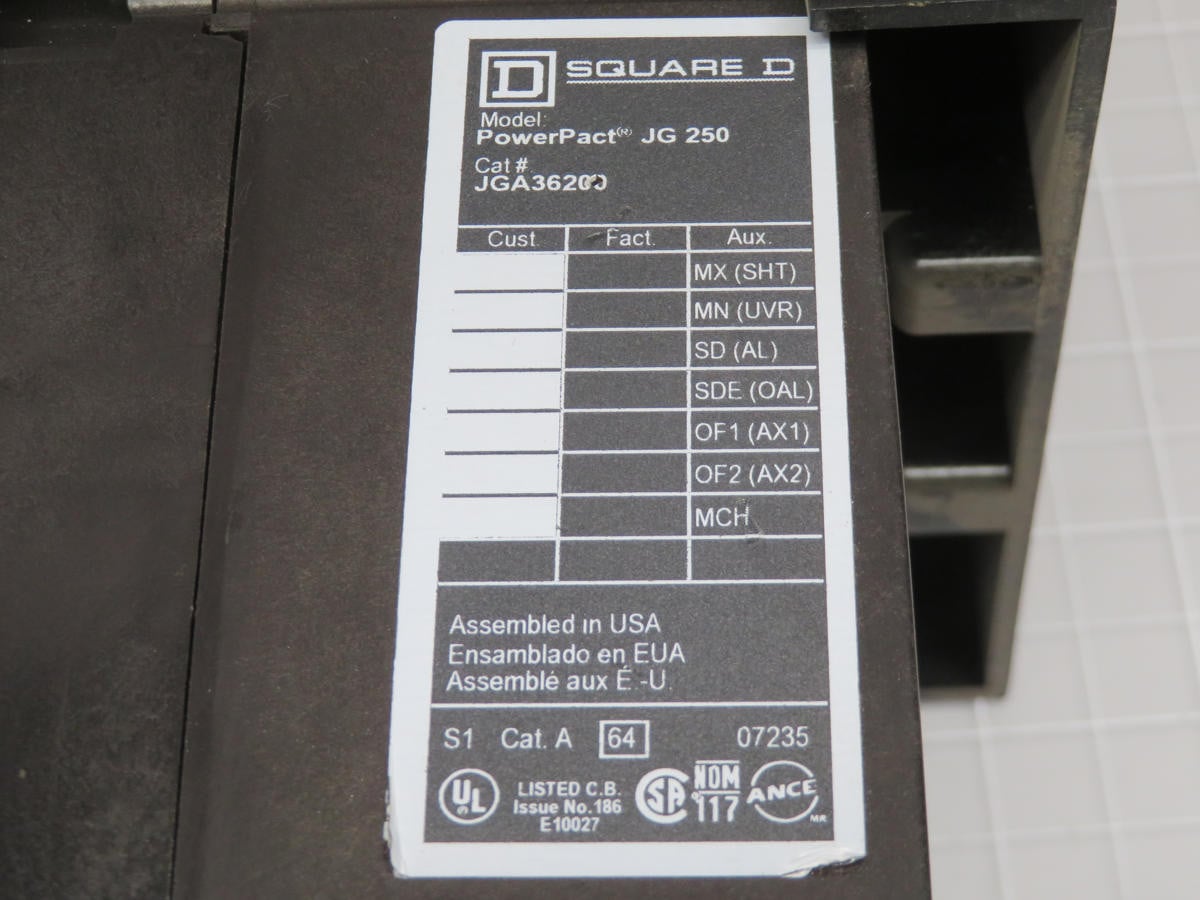 Square D #250, Powerpact Jg Circuit Breaker 240V 50-60 HZ - Image 4