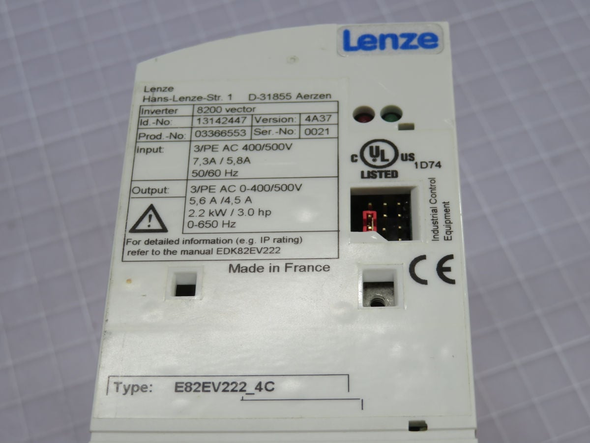 2.2 KW Lenze #E82EV222_4C, Inv, 2.2 KW Power, 400-500 VAC Volt, 5.6A/4.5A Amp, 0-500 HZ Freq - Image 3