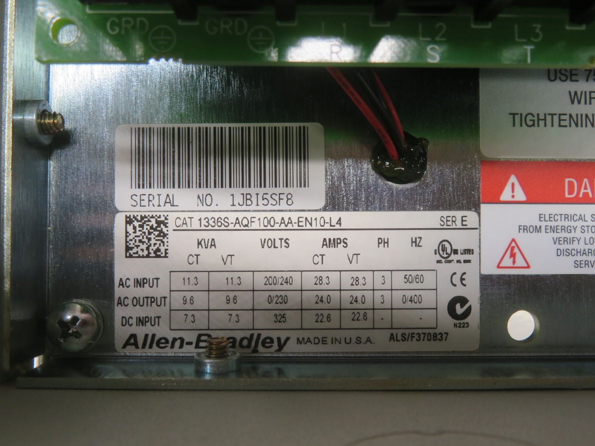 10 HP Allen-Bradley #1 336s-aqf100-aa-en1, variable frequency drive - Image 9