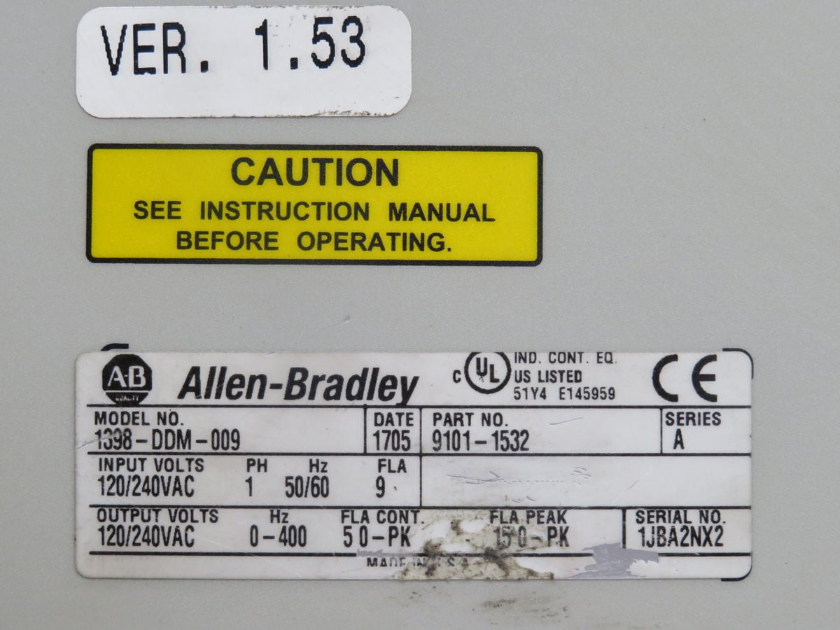 1 KW Allen-Bradley #1398-DDM-009, Servo Drives, 100-240 VAC, 1 KW Power, 6 A Cont. Current - Image 4