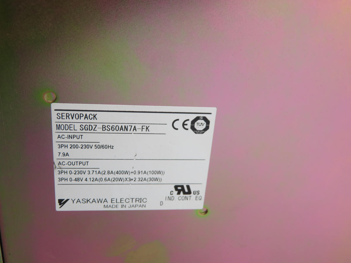 0.4 KW Yaskawa #SGDZ-BS60AN7A-FK, Servo Driver (2 available) - Image 6