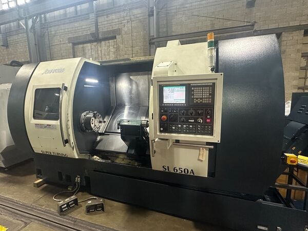 Johnford #SL-650A, CNC turning center, 22.8" swing, 60" centers, 12" chuck, 4" bar, 3,500 RPM, 25 HP, 12 - Image 2