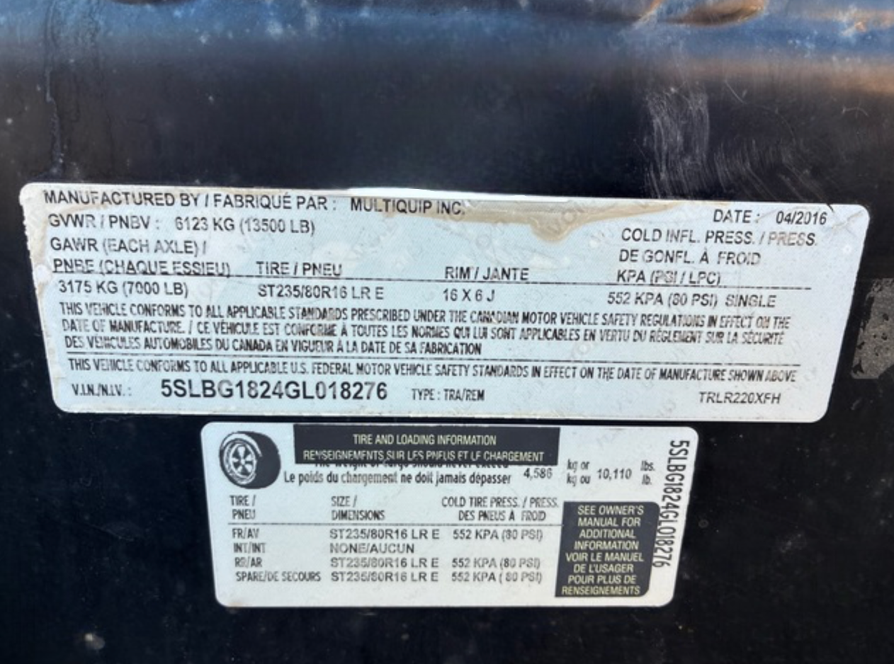 194 kW, Multiquip DCA220SSJU4F Trailer Mounted, Tier 4F, 277/480V, 9748 Hours, 2016, $44.5k - Image 4