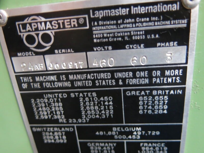 Lapmaster #24, lapping machine, 460 V., 3 phase, 2002 - Image 7
