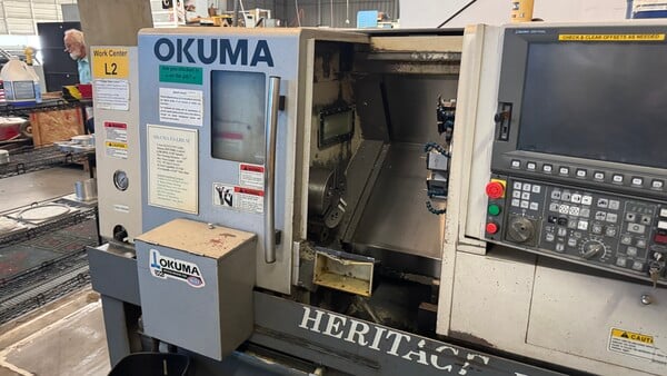 Okuma #ESL8-IIM, CNC turning center, 17.7" swing, 8.26" turning diameter, 19.69" turning length, 12 station - Image 2