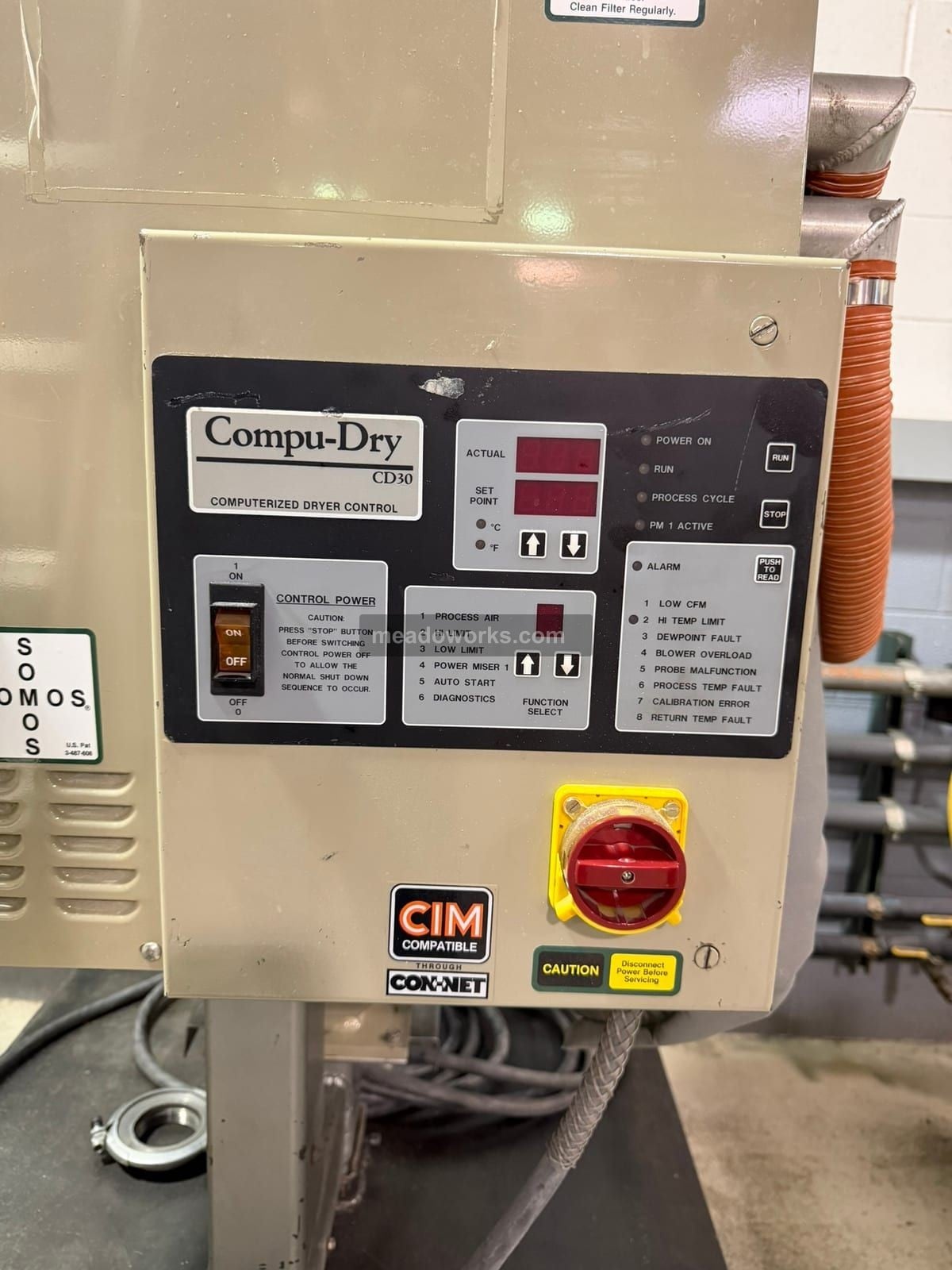 Conair Franklin #D30H2000000, Dryer w/Compu-Dry CD30 Control & Drying Hopper, hopper #18137001, steel table - Image 6