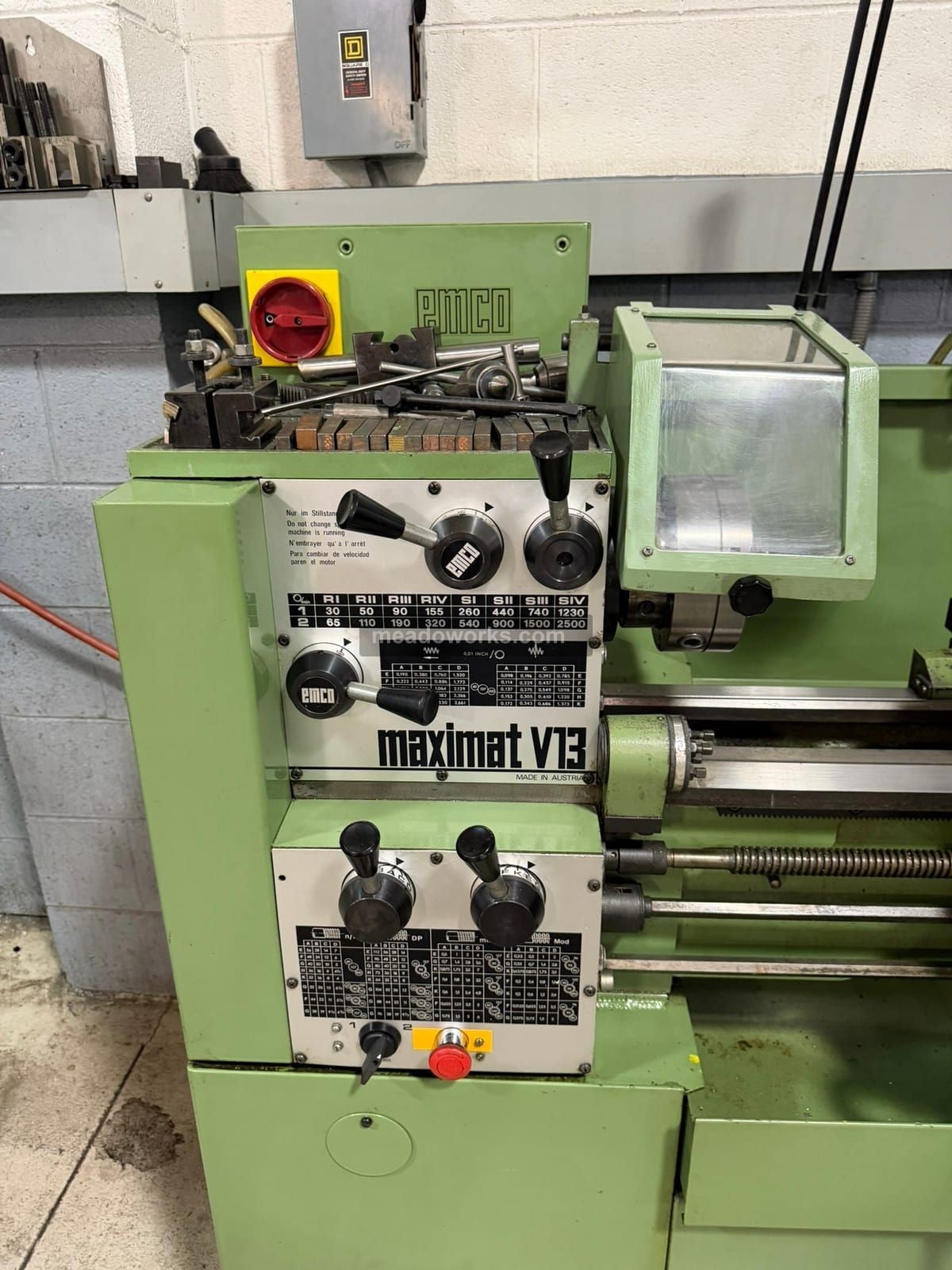 13" x 40" Emco #Maximat-V13, Engine Lathe, 30-2500 RPM, 3-jaw chuck, Dorian quick change tool post, tailstock - Image 3