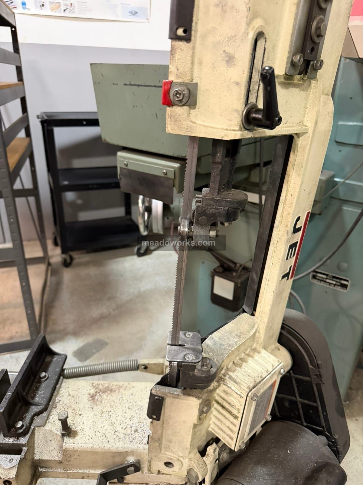 Jet, Horizontal/Vertical Metal Cutting Band Saw, 1/2 HP, manual, floor stand w/wheels, 115/230 V. - Image 4