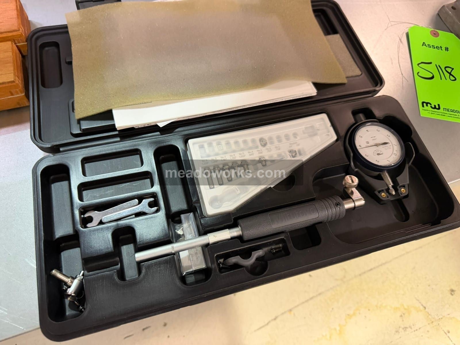 Mitutoyo, Precision Measuring Tool Lot, 12" Digimatic caliper, (2) extension rods, dial bore gauge set - Image 8