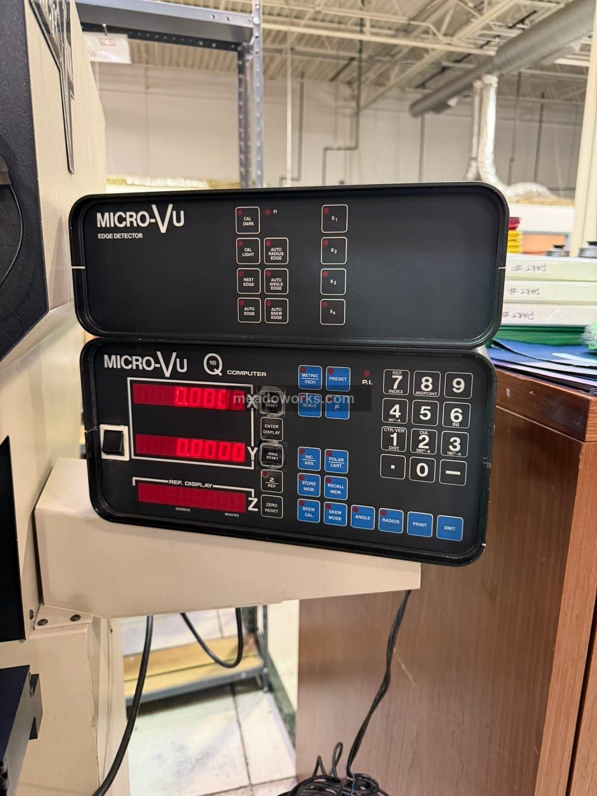 14" MicroVu #S14, Optical Comparator, Q16 digital read out, edge detector, V-blocks, 117 V. - Image 3