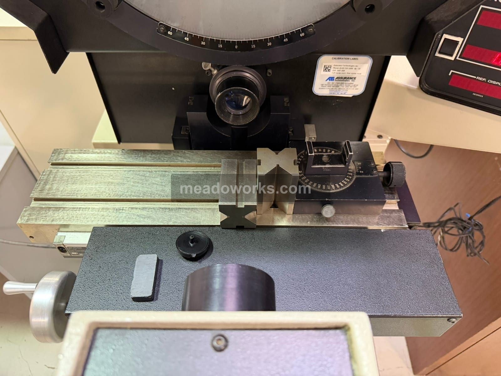 14" MicroVu #S14, Optical Comparator, Q16 digital read out, edge detector, V-blocks, 117 V. - Image 5