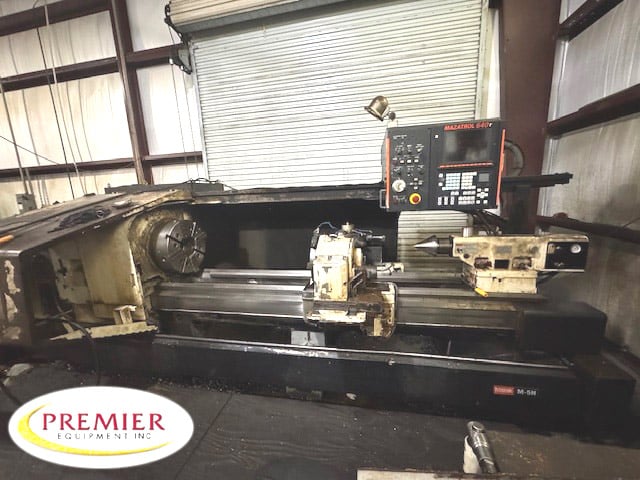 Mazak #M5Nx2000, CNC flat bed lathe, Mazatrol Fusion 640T Control, 24" swing, 13" swing over cross slide, 80" - Image 1