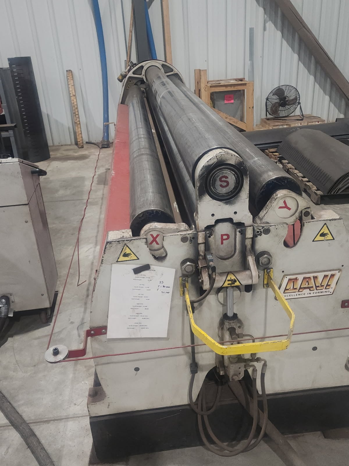 13' x 5/16" Davi #4022/S, 4-roll hydraulic plate roll, pedestal control, Davi I-roll NC, safety cable, 2012 - Image 6
