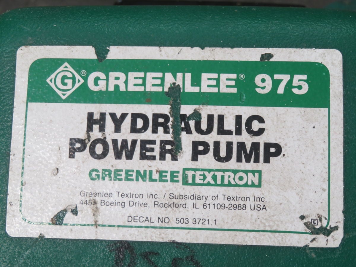 Greenlee #975, Electric Hydraulic Pump, 120V AC, 10,000 psi, pump only - Image 6