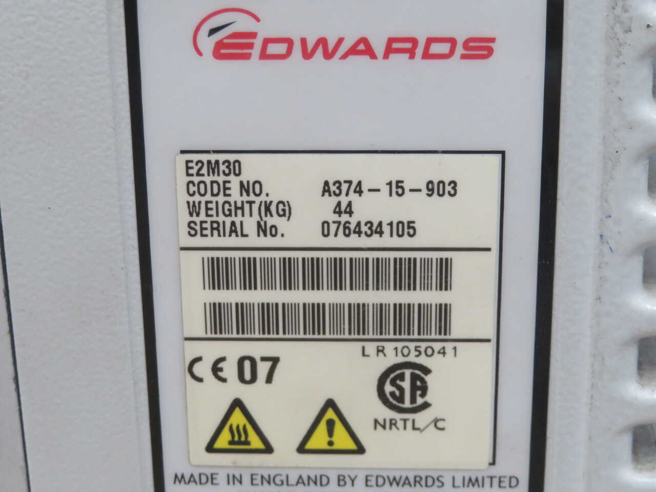 Edwards #E2M30, Rotary Vane Pump - Image 8