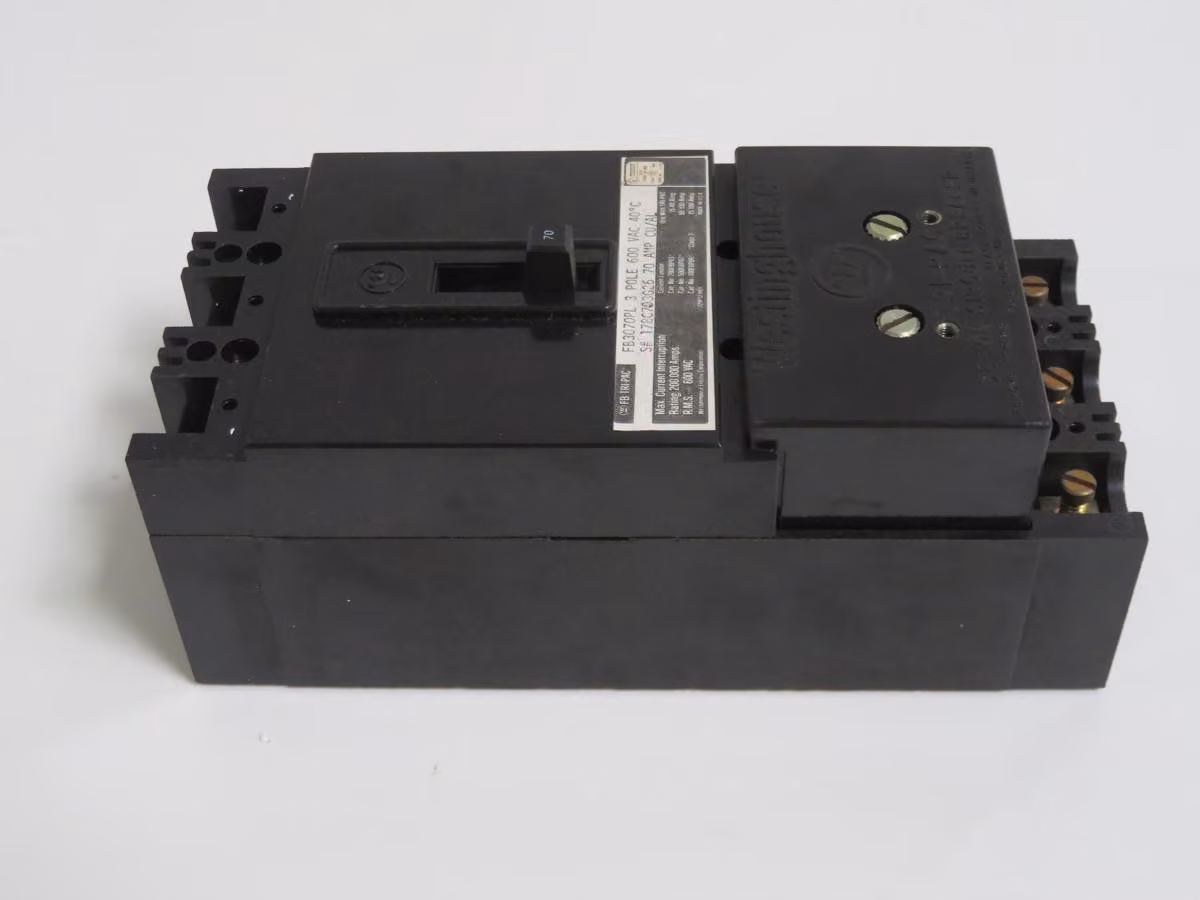 70 Amp, Westinghouse #FB3070PL, Circuit Breaker, 3 Pole, 600 Volts, 14KA IC - Image 1