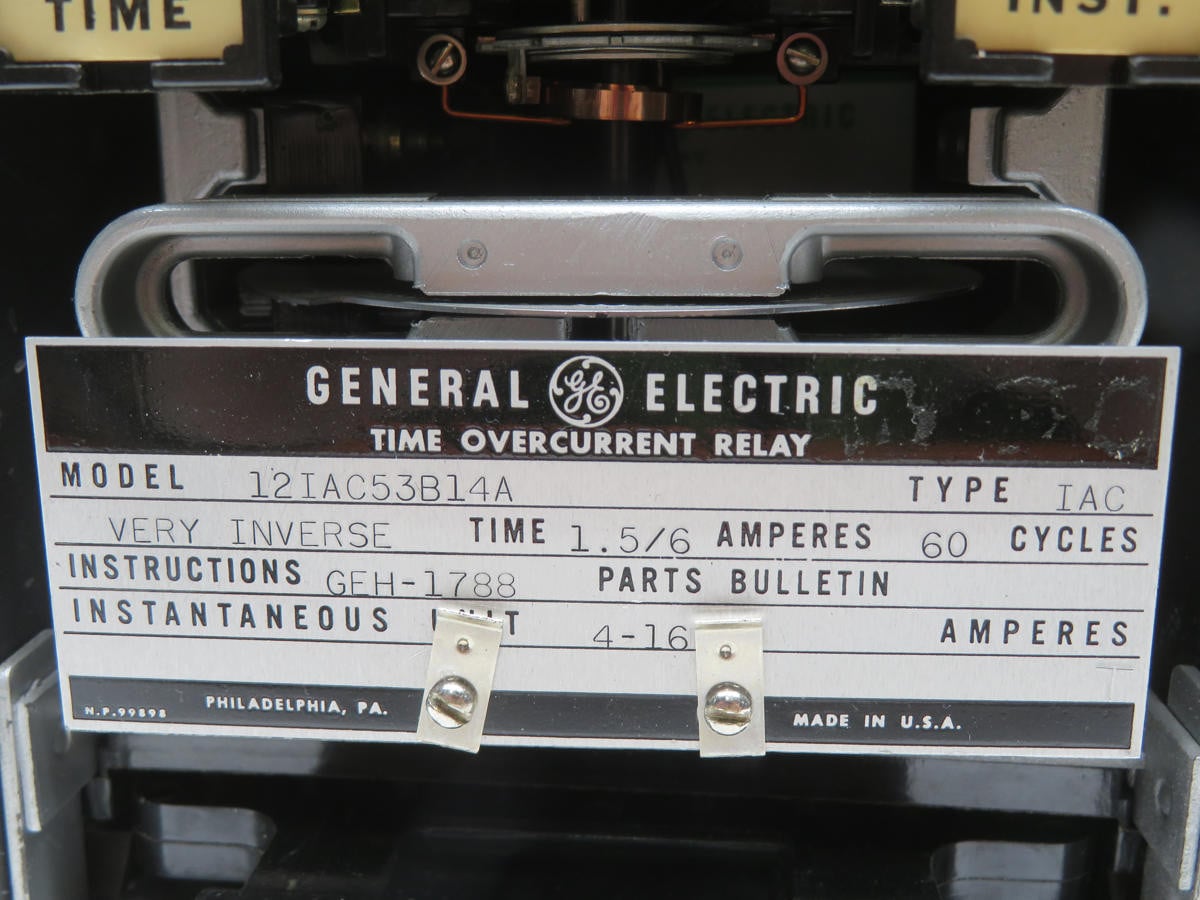 GE #12IAC53B14A, Type IAC Time Overcurrent Relay - Image 5